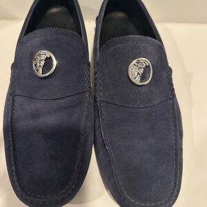 Versace Collection suede loafers blue